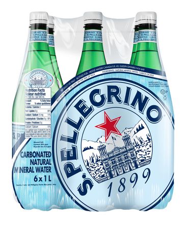 S. Pellegrino Carbonated Natural Mineral Water- 1L X 6