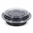 Maple Leaf - 7" Plastic Container Set - Black - 150ct - Case