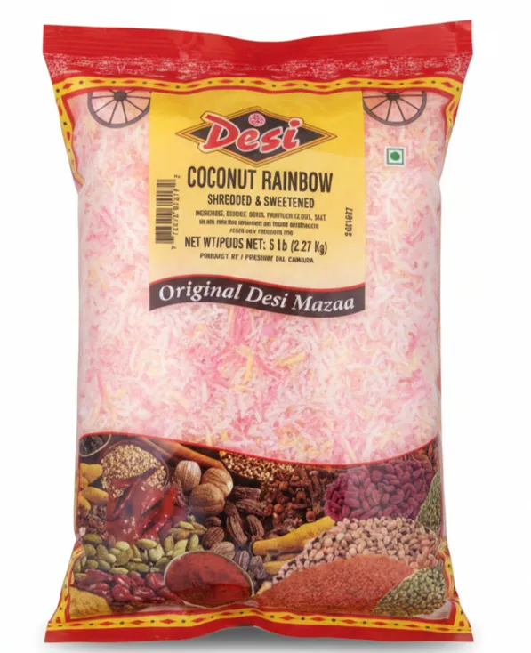Desi Coconut Shredded & Sweetened Rainbow -  5 lb