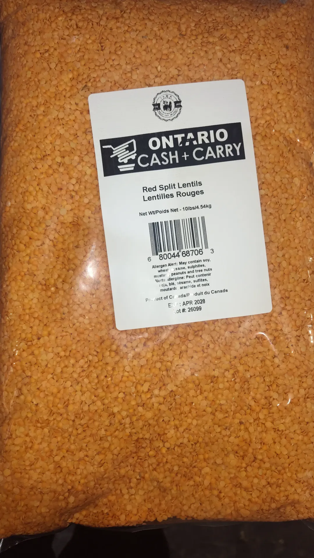 ONCC Red Lentil - 1x10LB