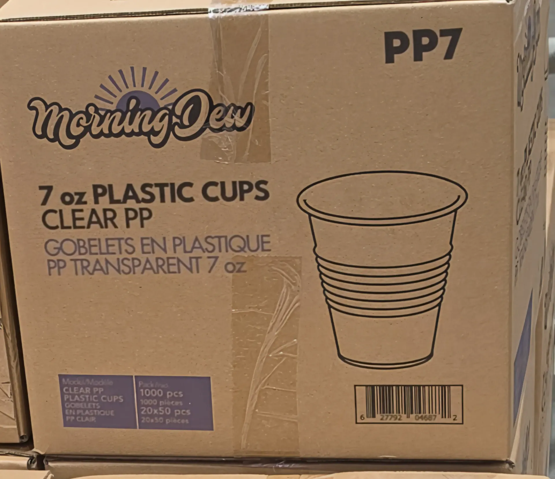 Morning Dew 7oz PLASTIC CLEAR CUPS