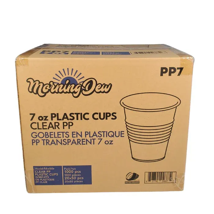Morning Dew - 7oz Translucent Plastic Cups - PP7 - 1000 pcs - Case