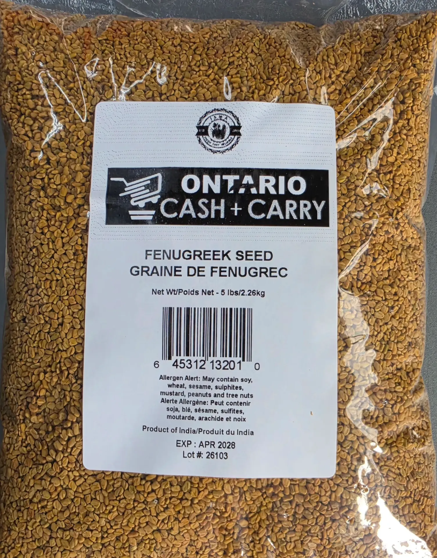 ONCC Fenugreek Seed 1X5LB