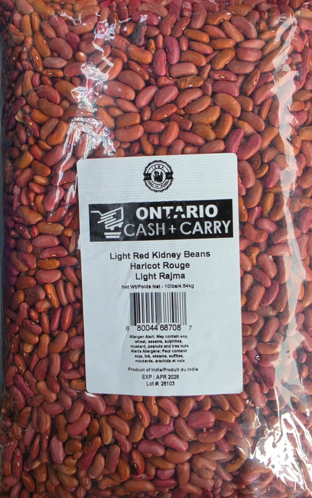 Oncc Light Red Kidney Beans 1X10LB (4.54KG)