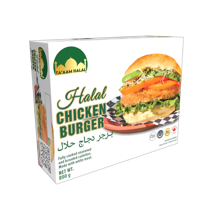 Frozen - TA'AAM- Breaded Chicken Burgers - Halal - 6x800g - Case