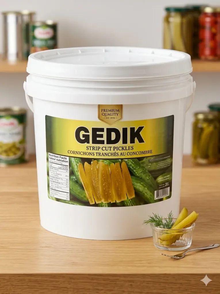 Gedik-Striped Cut Cucumber Pickle- 18lt
