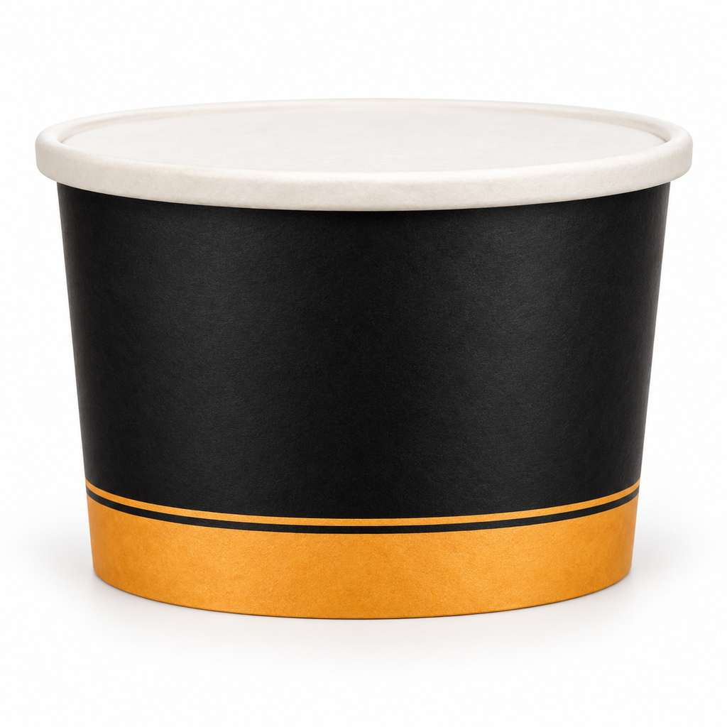 Morning Dew - 16oz Paper Soup Container - Ebony Print - 16SCE- 500 pcs - Case