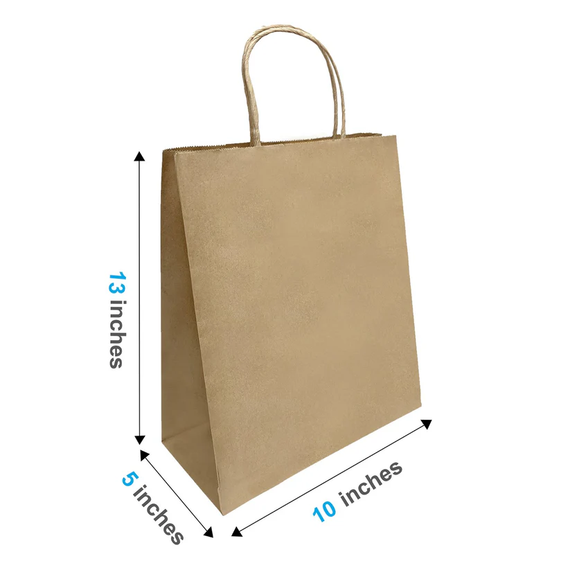 Arrow Kraft Bags with Handle 10x5x13 - 250 ct