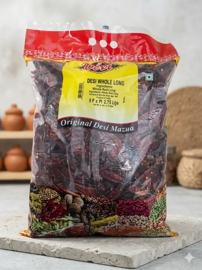 Desi-Chili Whole Long Stemless - 5LB
