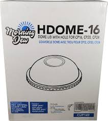 [CUP012] Morning Dew - Dome Lids with Hole - For 12oz Clear PET Cups Only - 92mm - 1000 pcs - Case