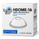 Morning Dew - Dome Lids with Hole - For 12oz Clear PET Cups Only - 92mm - 1000 pcs - Case