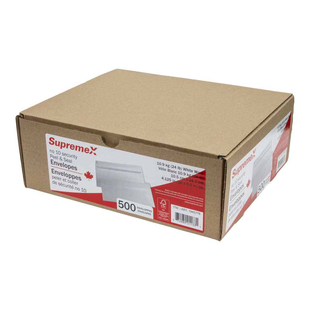 SupremeX- 10" Security Strip-and-seal Envelopes - 500 ct