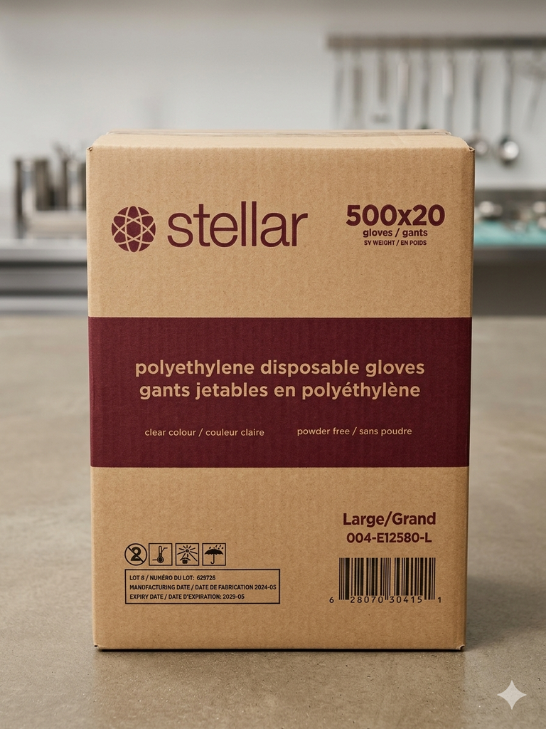 Stellar- Polyethylene Disposable Clear- 500x20 Case