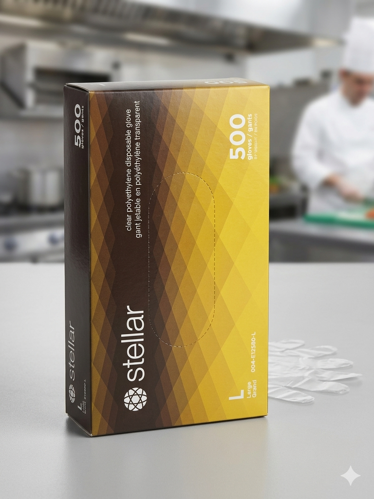 Stellar- Polyethylene Disposable Clear- 500x1 Ct