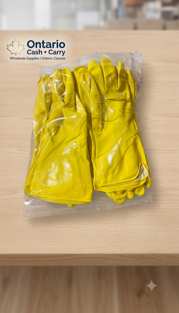CanSafe- DishWashing- XL Yellow Flock lined Latex- 12x1- 1 Dozen