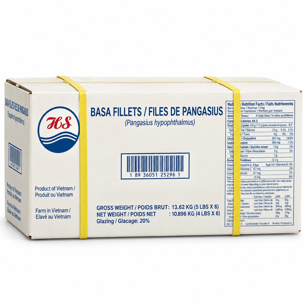 [SEAB008] TLS - Basa Fish Fillets - 8-10 Size - 30lb - Case