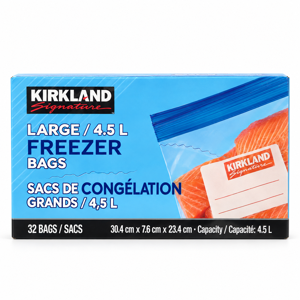 Kirkland- Large Freezer Bags 4.5lt- 32 bag- Pack