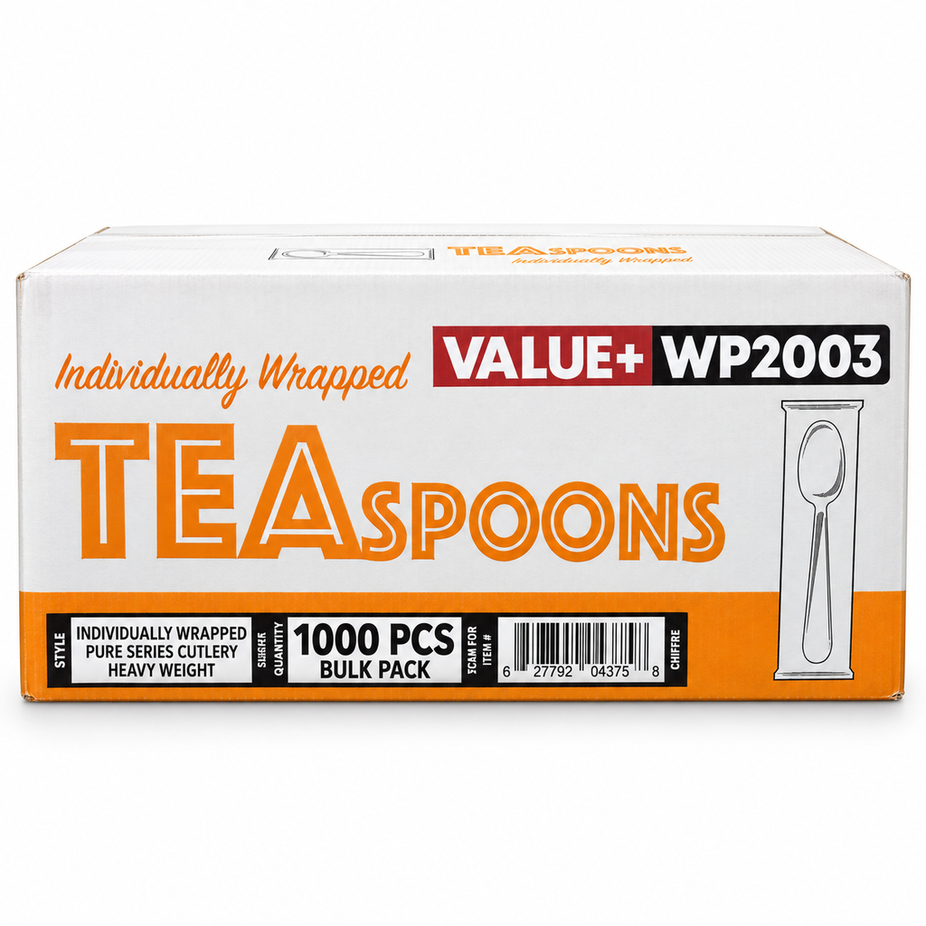 [CUTV021] Value + - Plastic Forks - White - Heavy Weight - Individually Wrapped - 1000 - Case