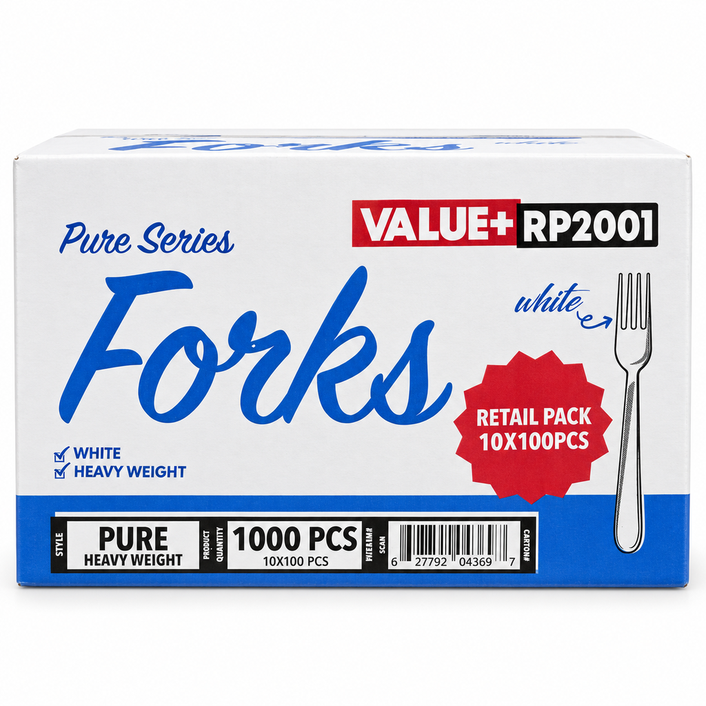 [CUTV011] Value + - Plastic Forks - Heavy Weight - 1000 - Case