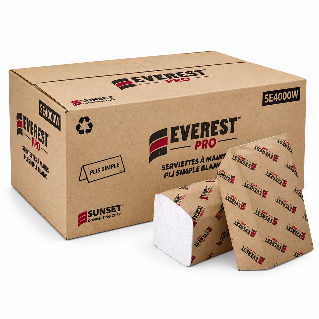 Everest Pro - White Singlefold Paper Towels - SF4000W - 16x250 - Case