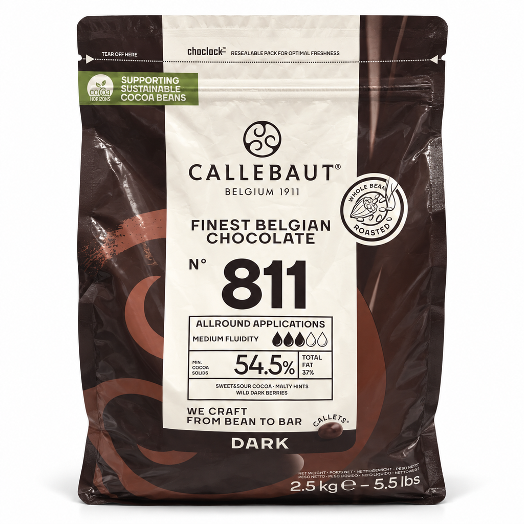 [CHOC811] Callebaut  - 811 - 54.5%% Finest Belgian Chocolate - Dark 2.5Kg - Each